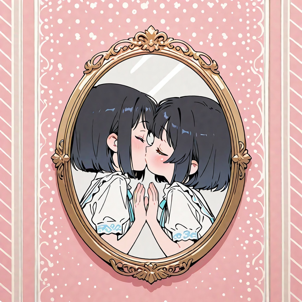 鏡の中に入った