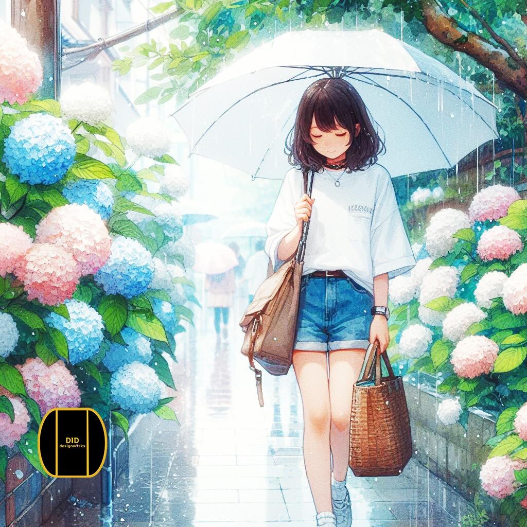 少女／紫陽花