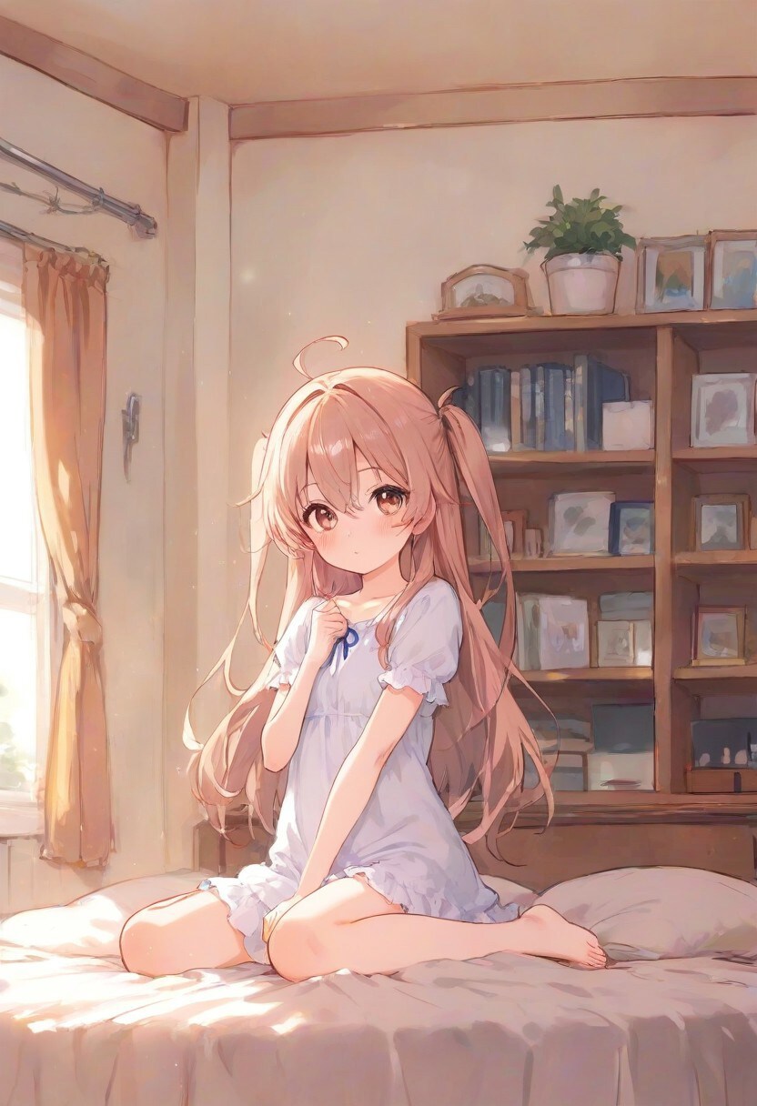 少女の部屋(水彩タッチ)(100)