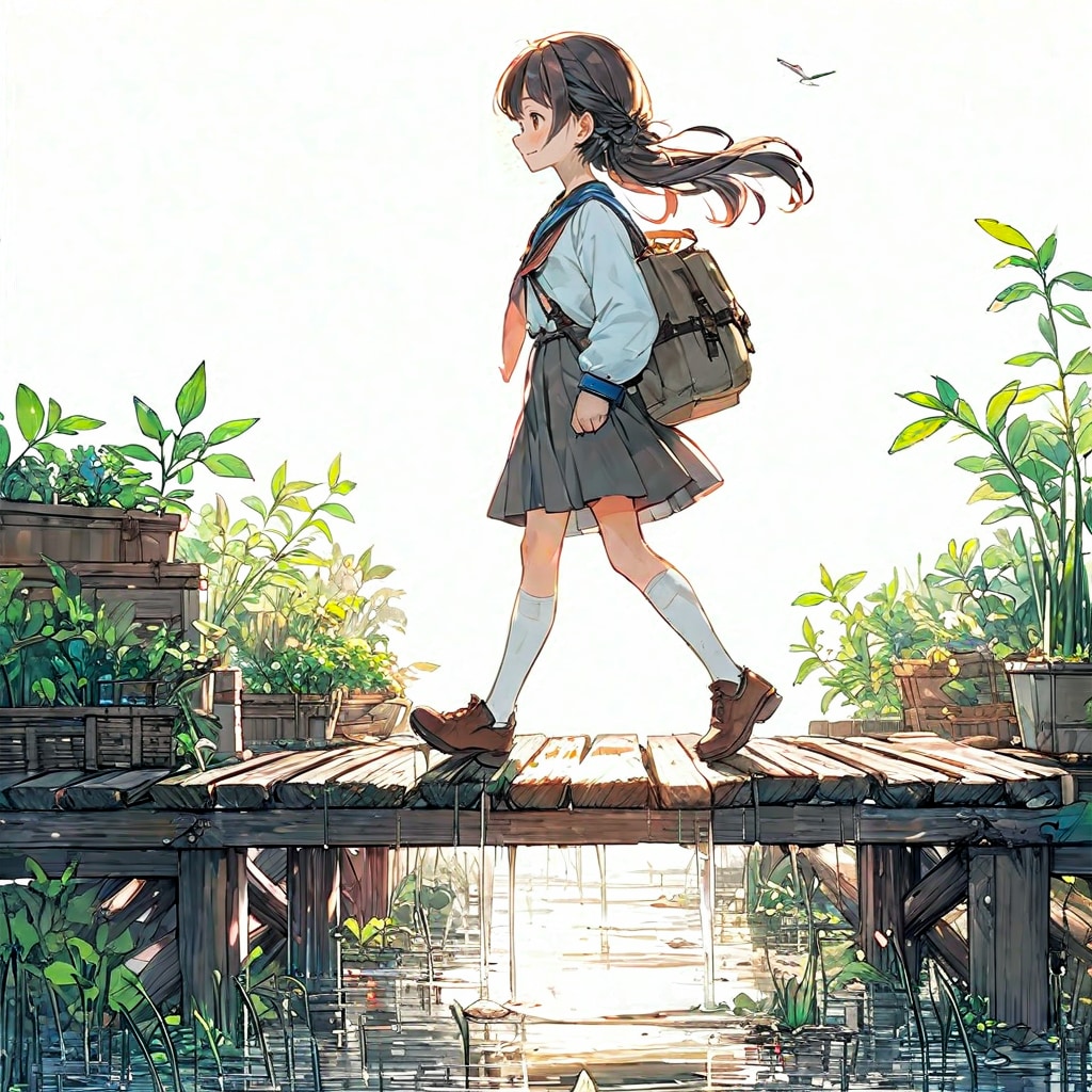 木の橋と少女73