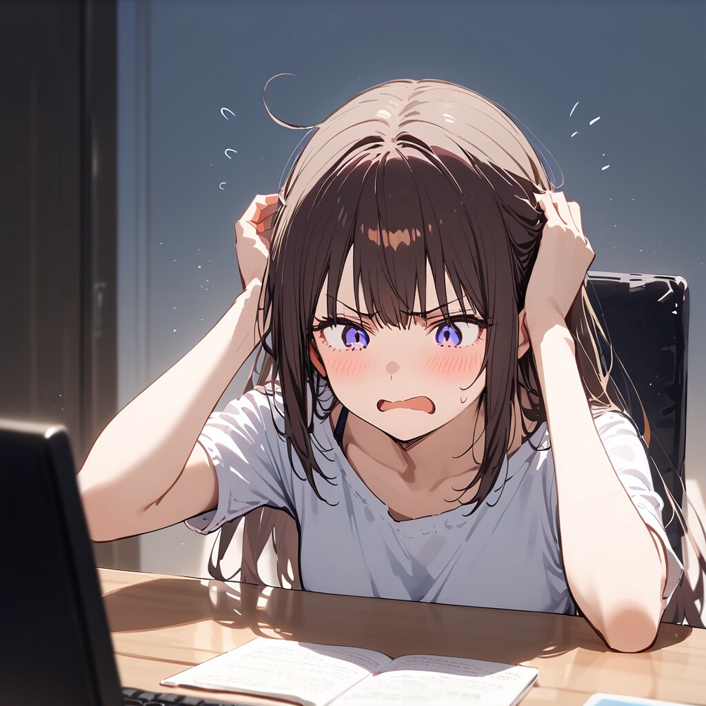 ネタが思い浮かばず頭を抱える作者（イメージ）