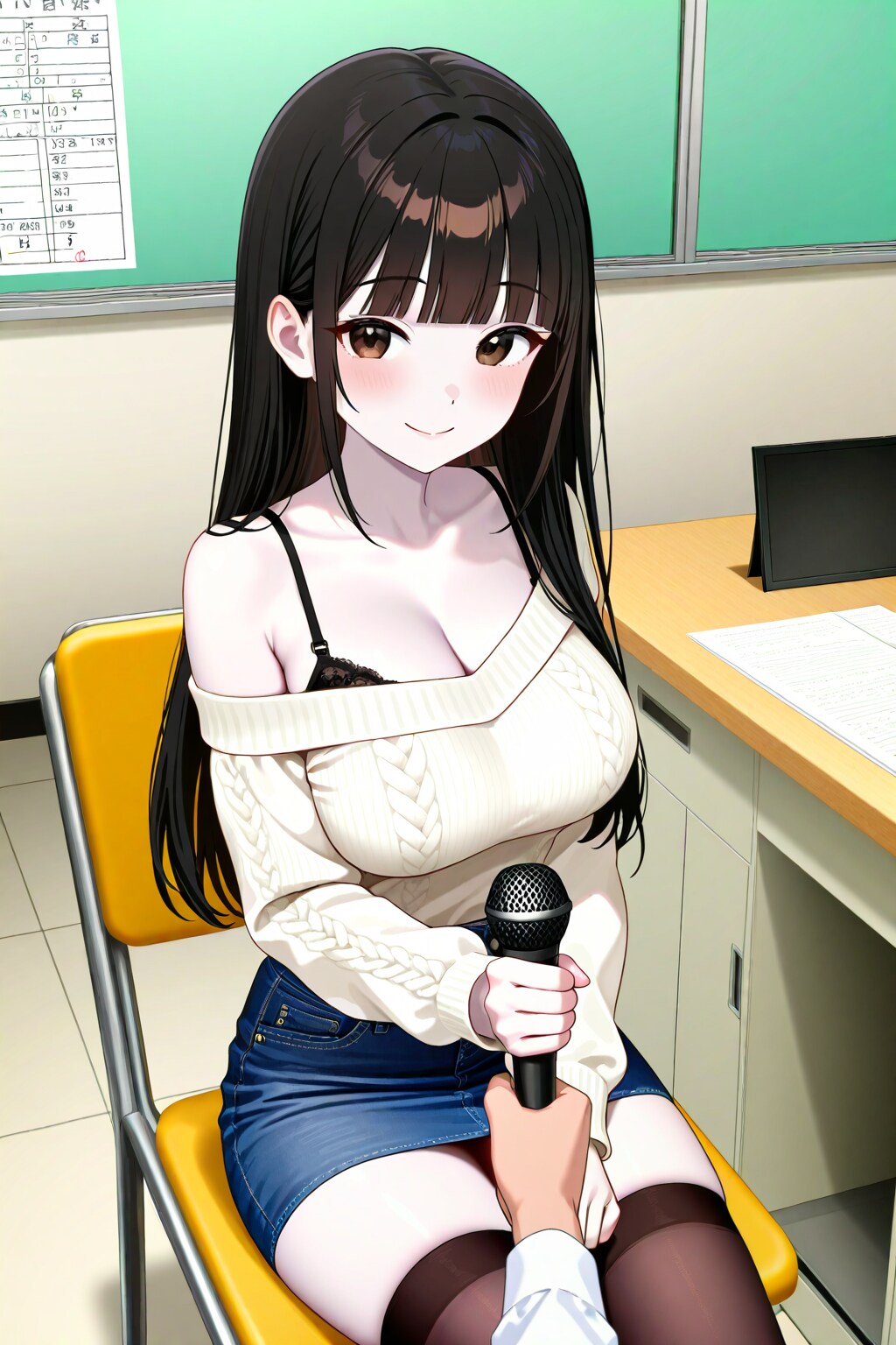 インタビューを受けるサキちゃん