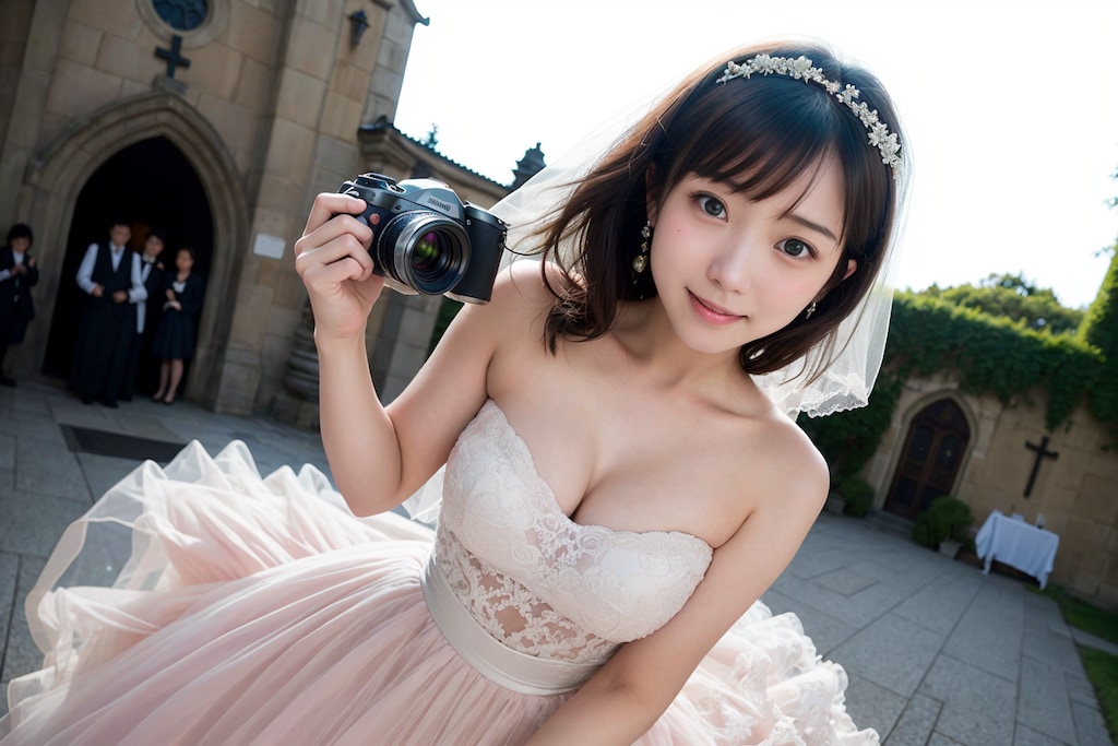 カメラを持つ花嫁