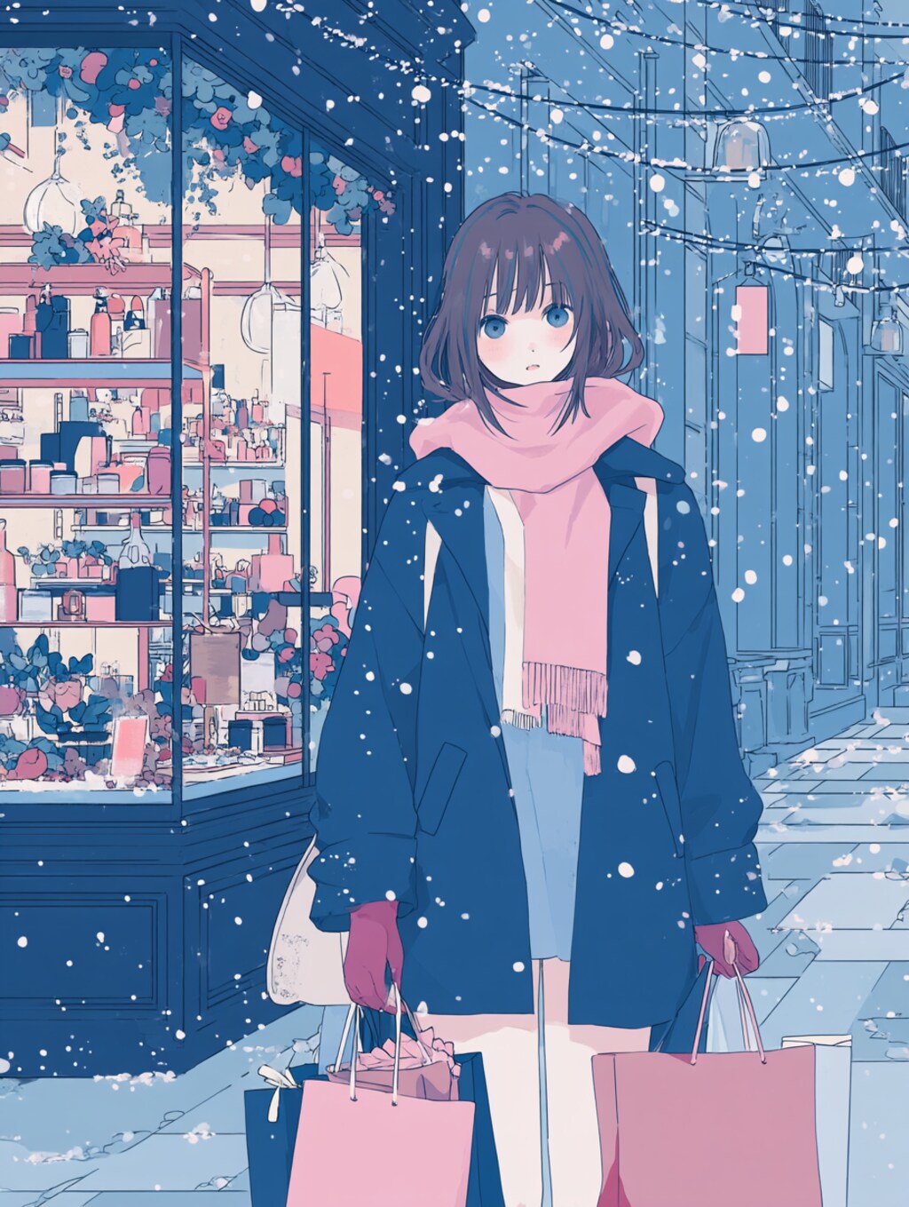 雪の日の買い物