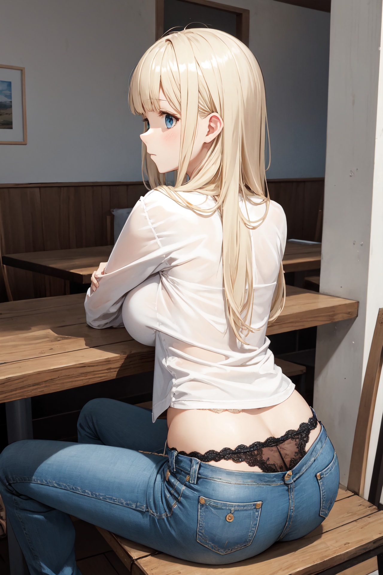 金髪ハミパン