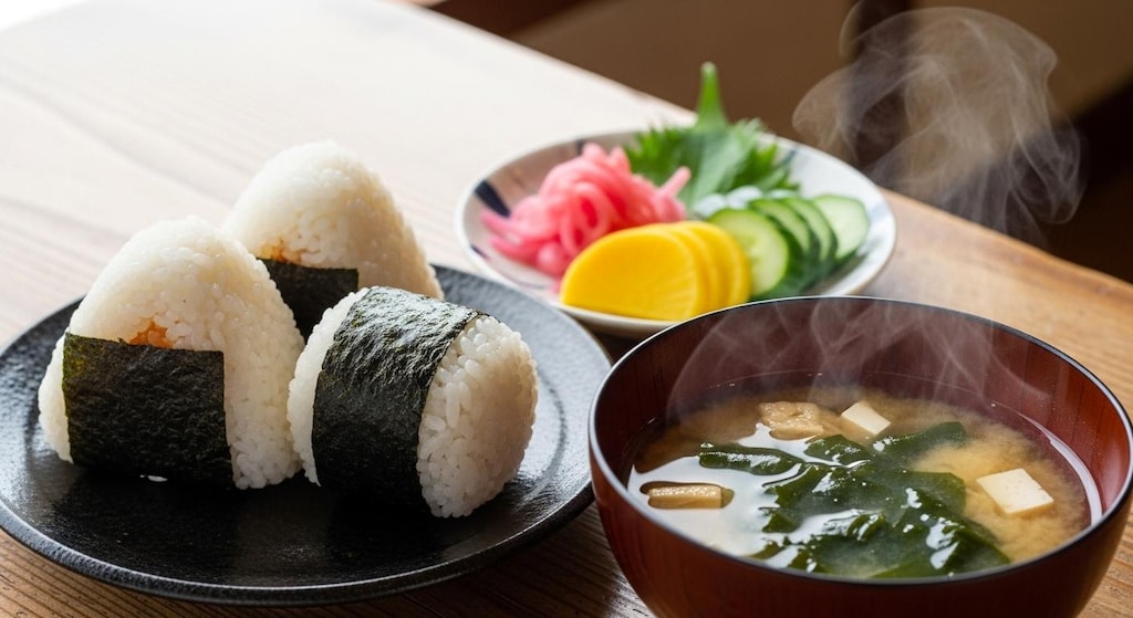 摩訶不思議食堂の天然塩結び膳