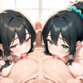 ダブル乳首舐め手コキ 2枚目