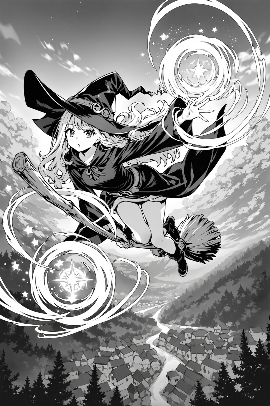 モノクロ魔女 | の人気AIイラスト・グラビア