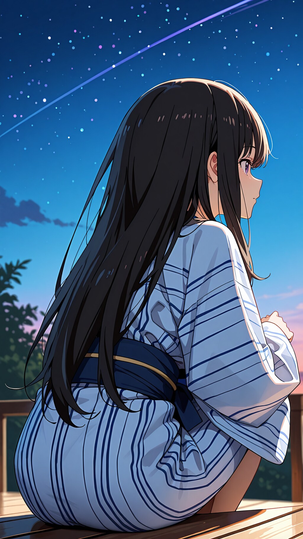 縁側で虫の声を聴く
