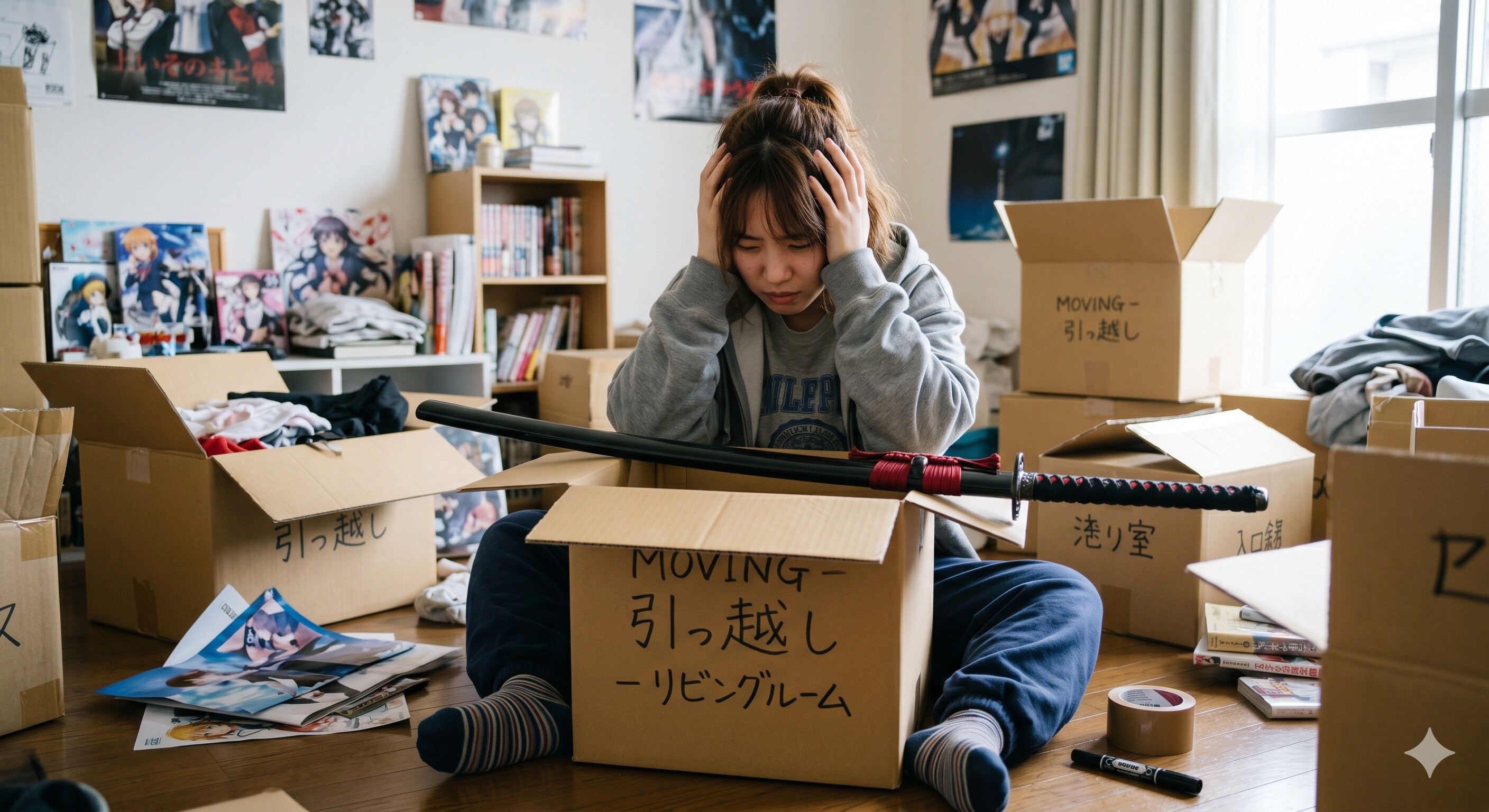 荷造りコスプレイヤー