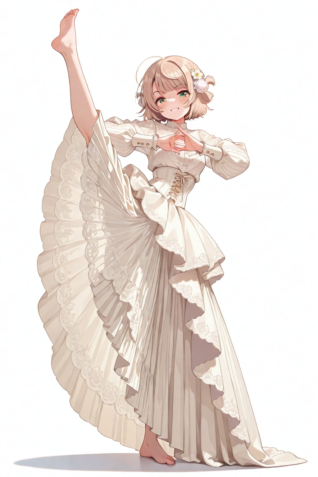 She is barefoot