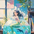 机の上の人魚 2枚目