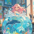 机の上の人魚 4枚目