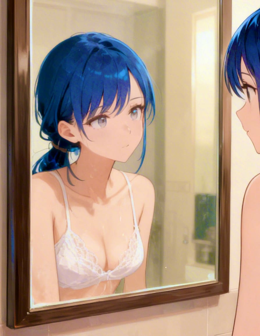 鏡を見つめる七瀬　29