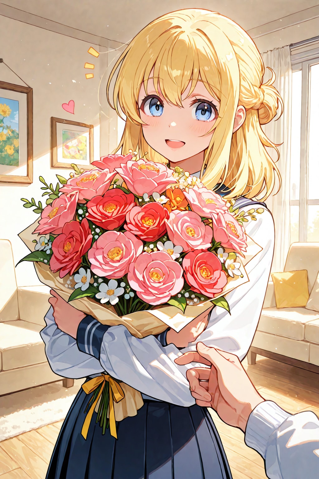 母の日に花束💐を贈る | の人気AIイラスト・グラビア