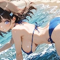 水着で遊ぶ少女の後ろ姿 7枚目