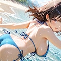 水着で遊ぶ少女の後ろ姿 4枚目