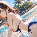 水着で遊ぶ少女の後ろ姿 5枚目