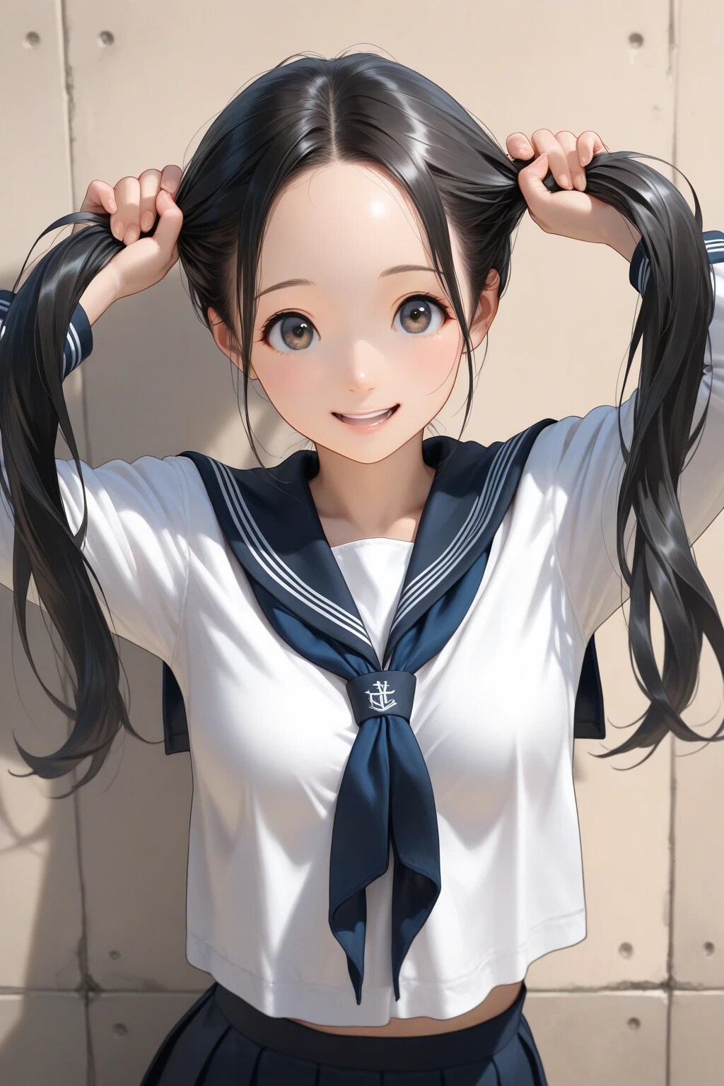 手でツインテ　和歌月まりあ | の人気AIイラスト・グラビア