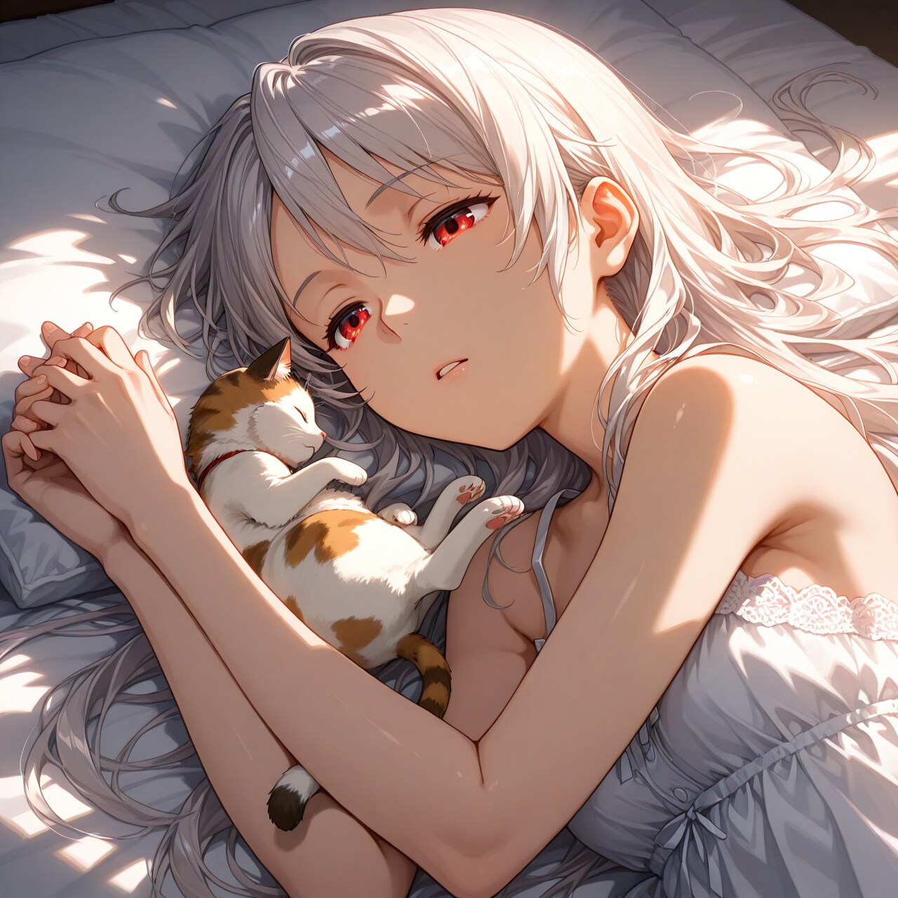 猫と寝込む | の人気AIイラスト・グラビア