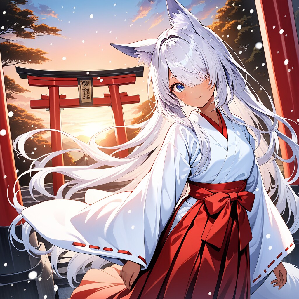 巫女狐娘・次女 | の人気AIイラスト・グラビア