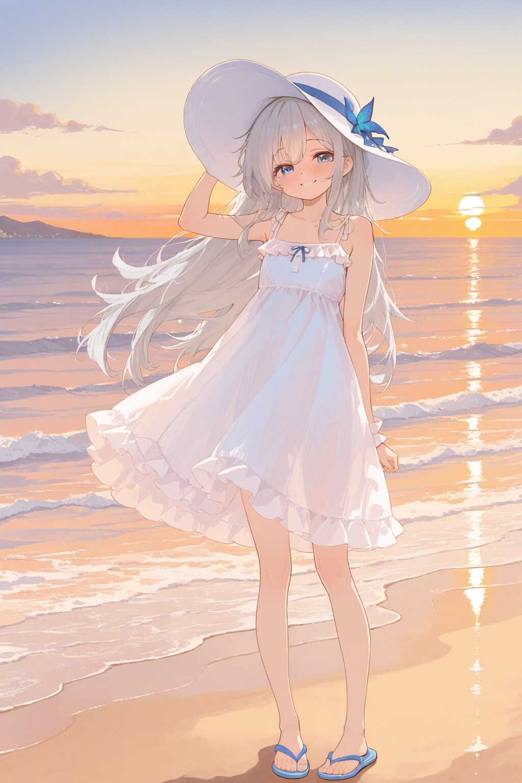 APRICOTテストで夕日と銀髪ちゃん