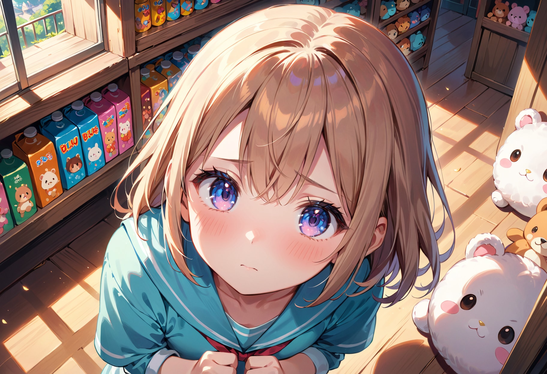 ぬいぐるみが欲しそうな表情の女の子