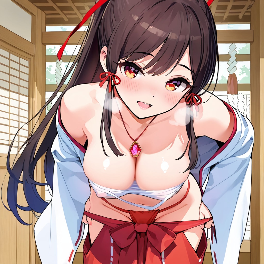 巫女アルバイターの着替え