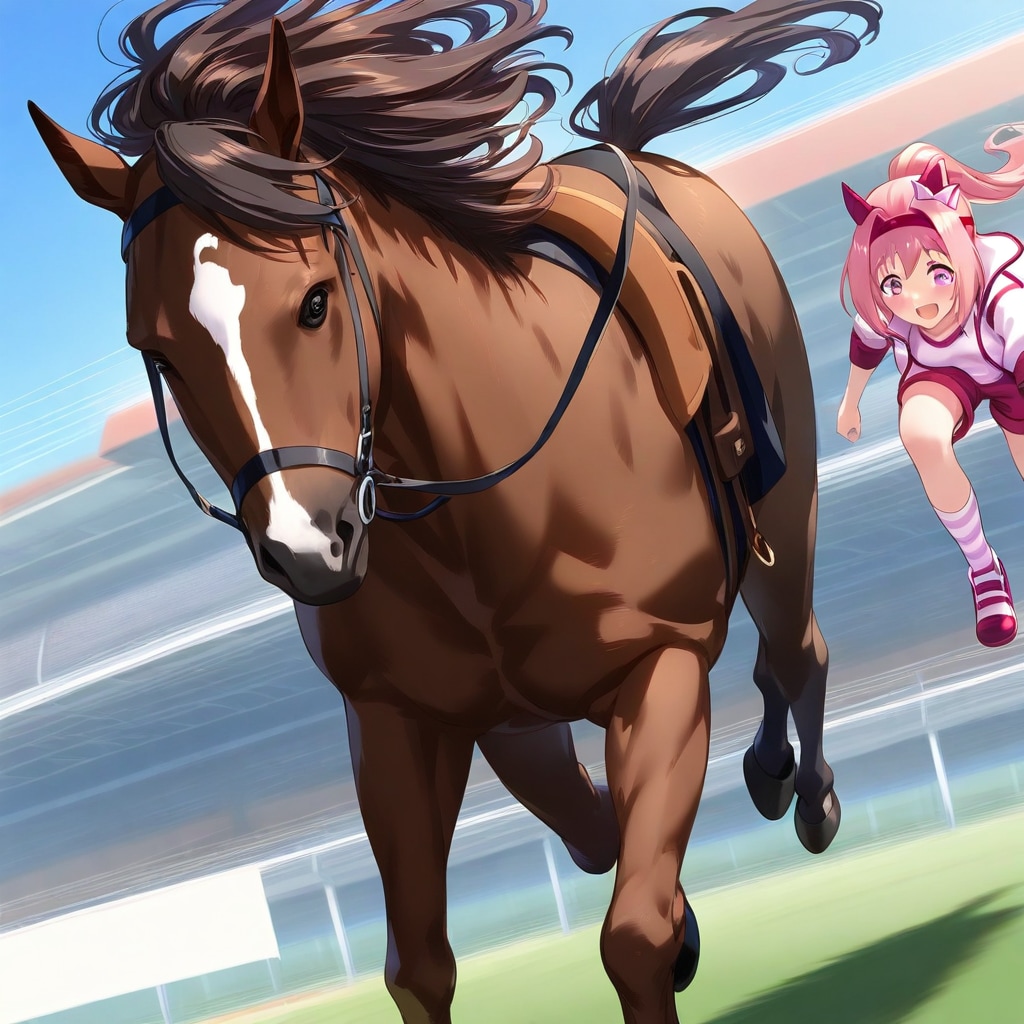 馬と競争ハルウララ