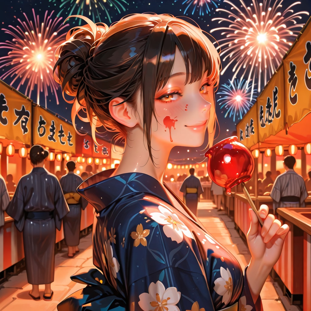 あ〜っ、ほっぺたについちゃった。拭いて♡ | の人気AIイラスト・グラビア