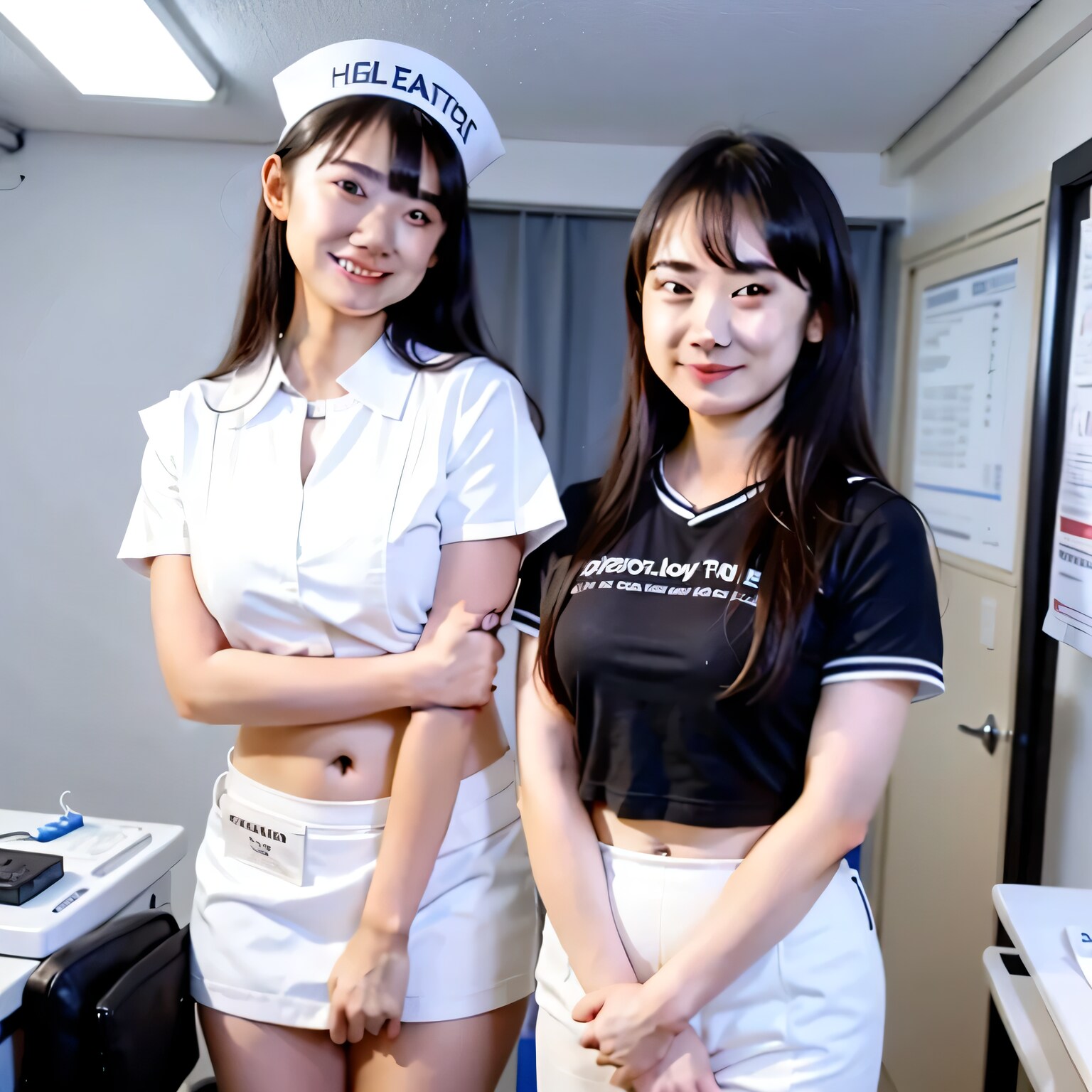 黒髪ロングで看護服の美女８ | の人気AIイラスト・グラビア