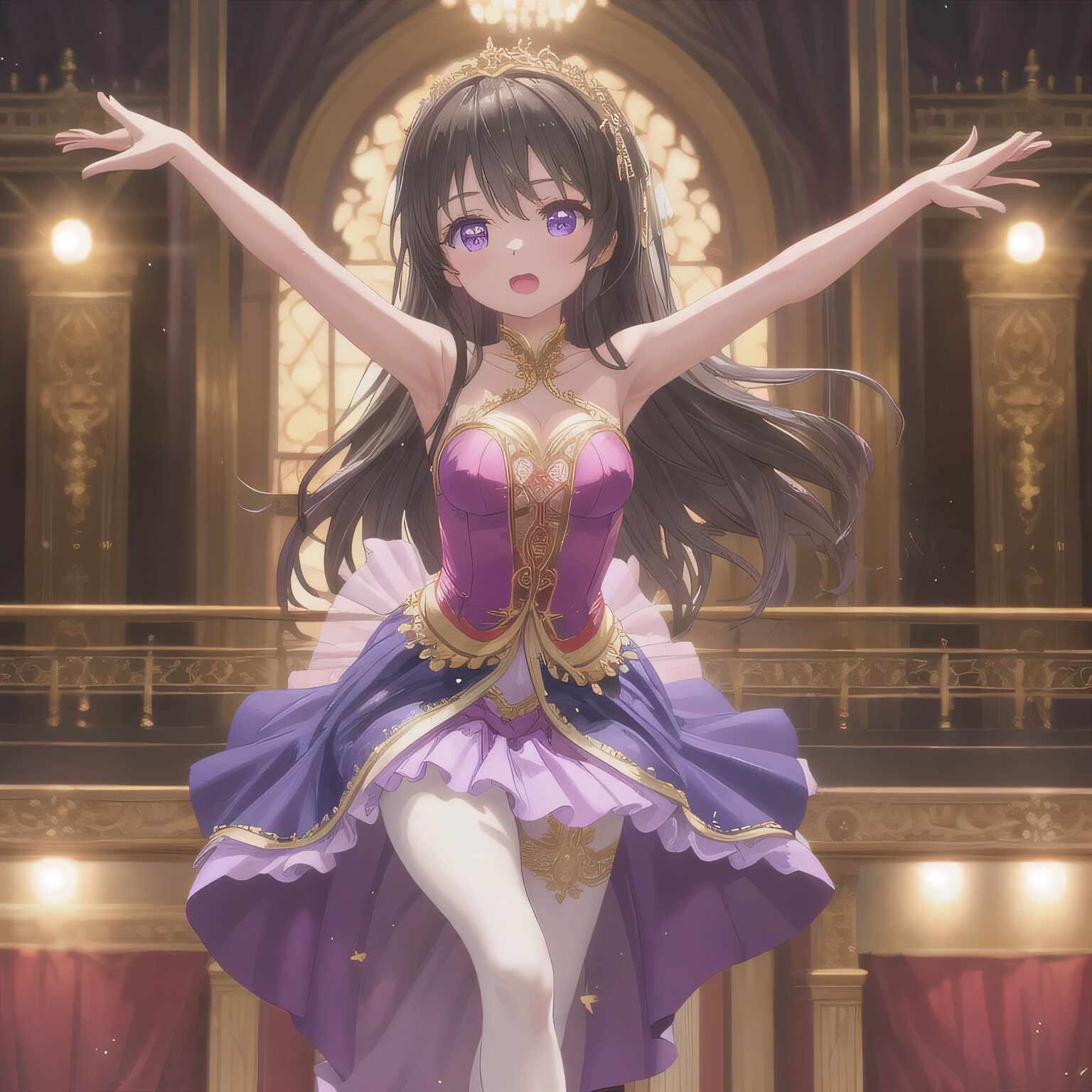 黒髪ロングで演劇の少女１４ | の人気AIイラスト・グラビア