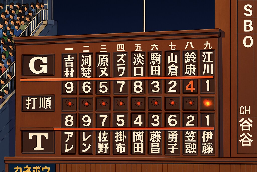 昔の甲子園手描きスコアボード⚾️