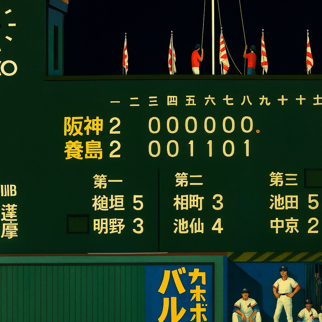 昔の甲子園手描きスコアボード⚾️