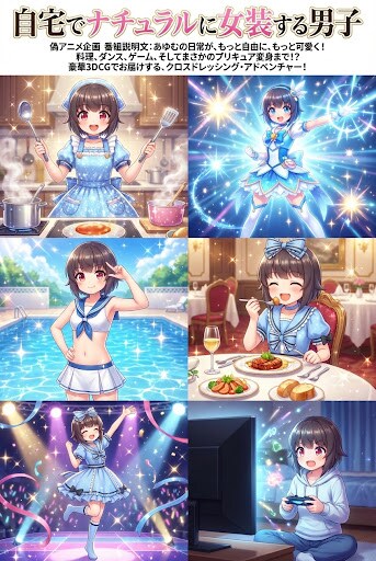 偽アニメ企画　自宅でナチュラルに女装する男子
