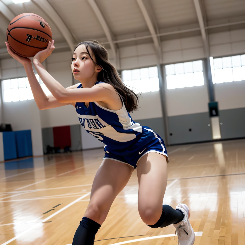 黒髪ロングでユニフォームの美女１２６
