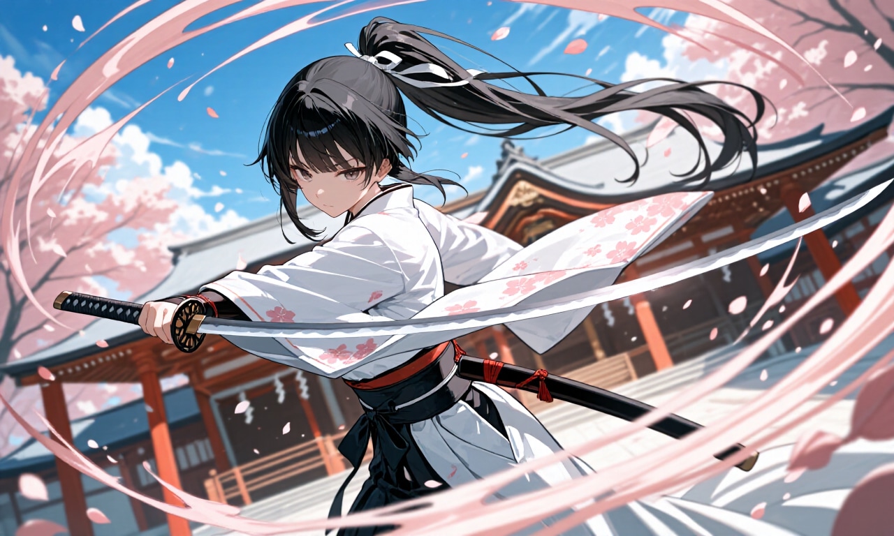 剣人女子　桜嵐 | の人気AIイラスト・グラビア