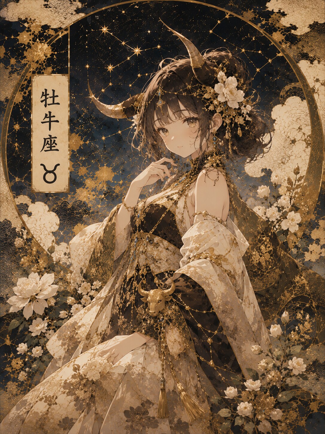 牡牛座の金彩幻想・No2 | の人気AIイラスト・グラビア