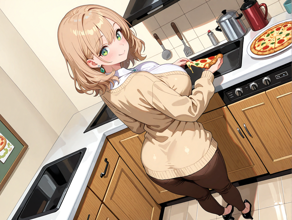 普通にピザを作る柚月さん