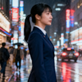 雨の繁華街 2枚目