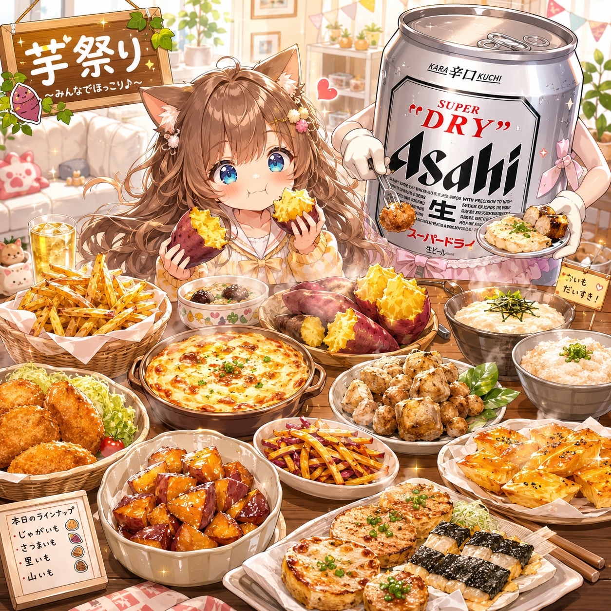 おいも祭りの小さな女の子 | の人気AIイラスト・グラビア