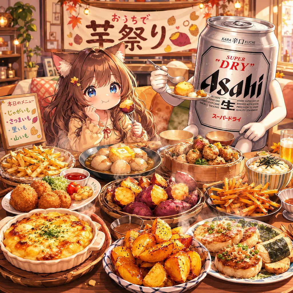 おいも祭りの小さな女の子