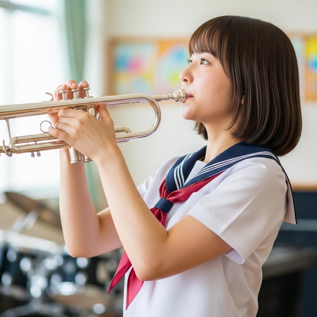 軽音部　トランペットの練習