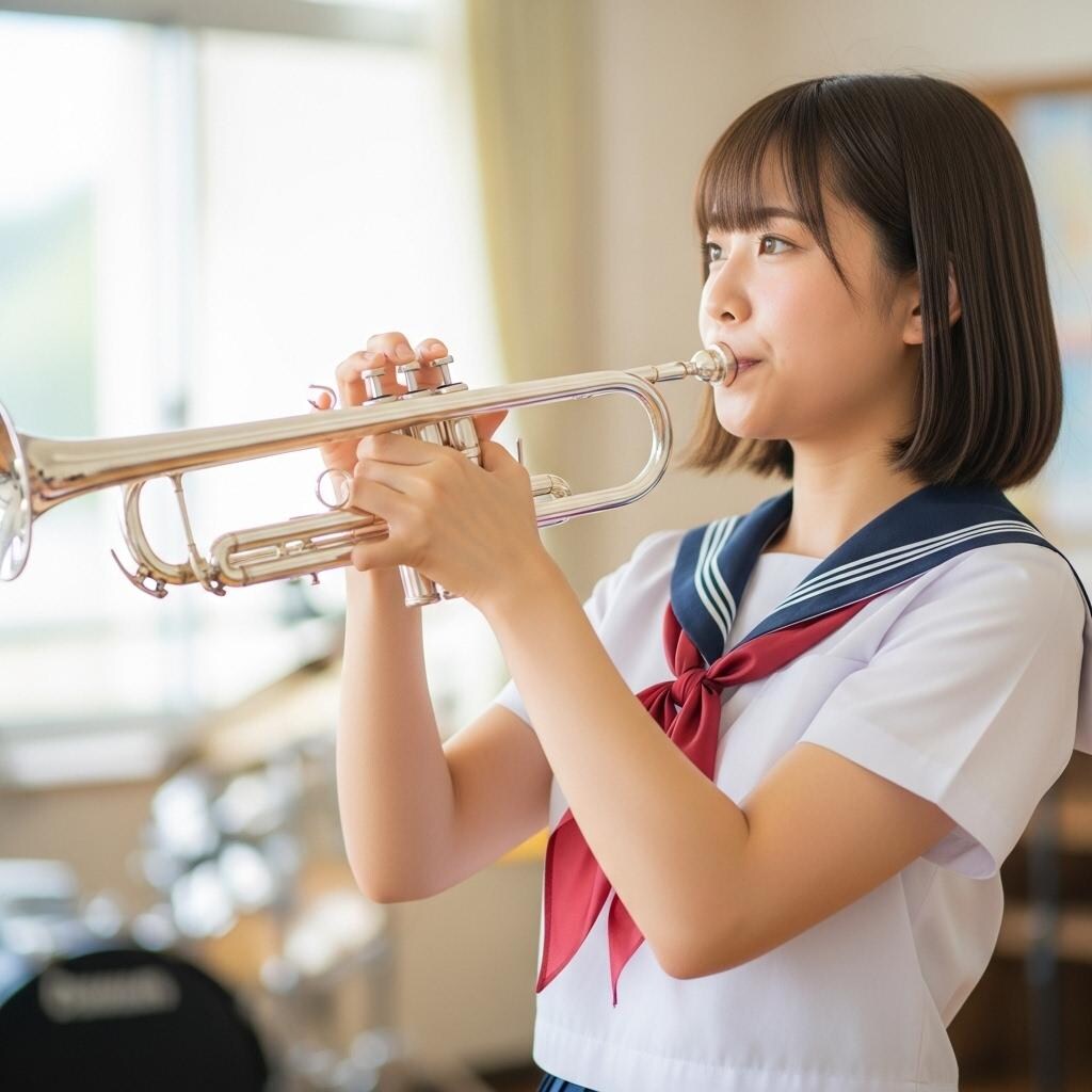 軽音部　トランペットの練習