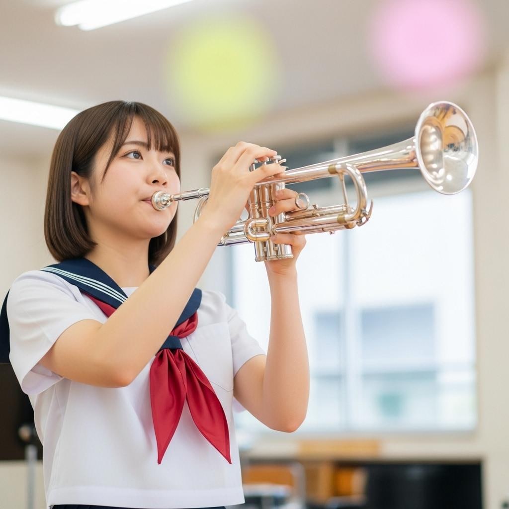 軽音部　トランペットの練習