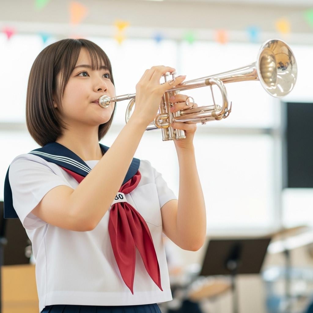 軽音部　トランペットの練習