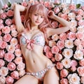 パステルピンク　ビキニ　バラ 6枚目