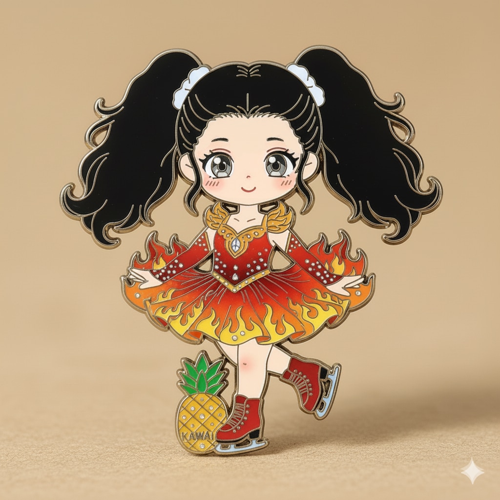 🍍ピンバッジ：アイススケート衣装