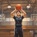 女バスのジャンプシュート371 9枚目