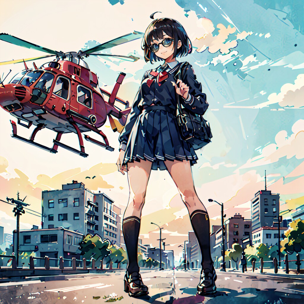 ヘリコプターで登校